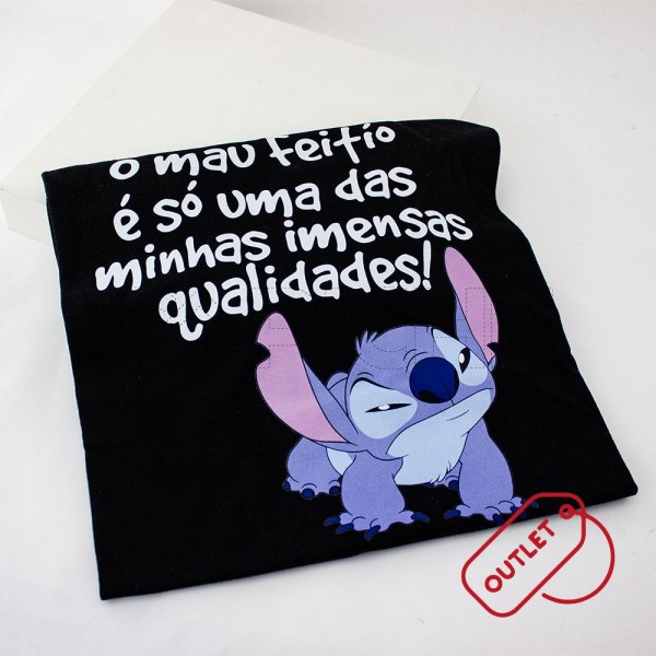 Estampa Impressa T-shirt Cintada Preta M