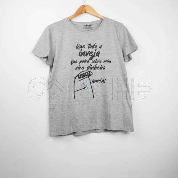 Estampa Impressa T-shirt Cinza Claro 2XL