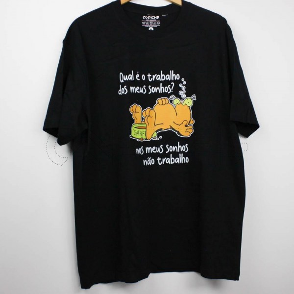 Estampa Impressa T-shirt Oversize Preta XL