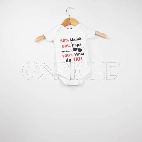 Estampa Impressa Body Manga Curta Branco 6meses