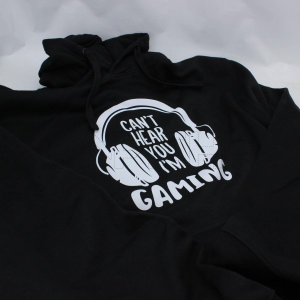 Estampa Impressa Sweater com capuz Preta L