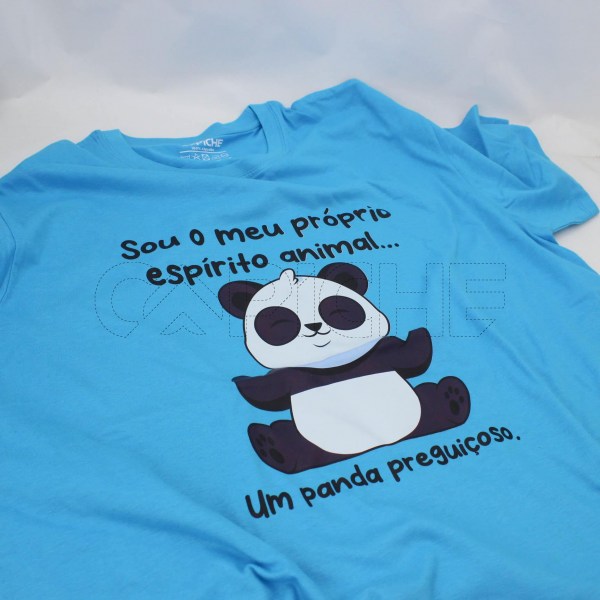 Estampa Impressa T-shirt Unissexo Azul Turquesa L
