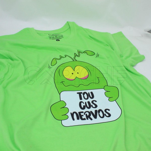 Estampa Impressa T-shirt Tou Cus Nervos