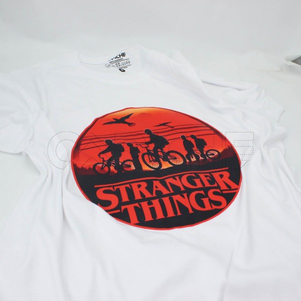 Estampa Impressa T-shirt Unissexo S Branca