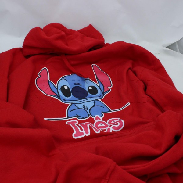 Estampa Impressa Sweater com Capuz 2XL Vermelha Inês
