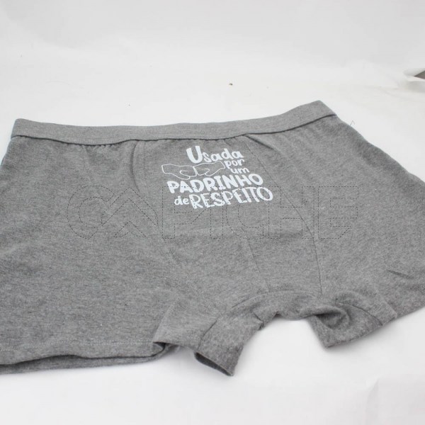 Estampa Impressa Boxer Cinza Claro L-XL