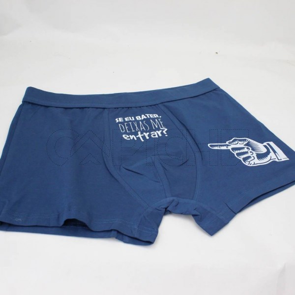 Estampa Impressa Boxer Azul Petróleo S-M