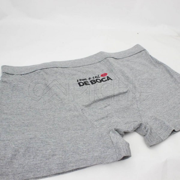 Estampa Impressa Boxer Cinza Claro L-XL