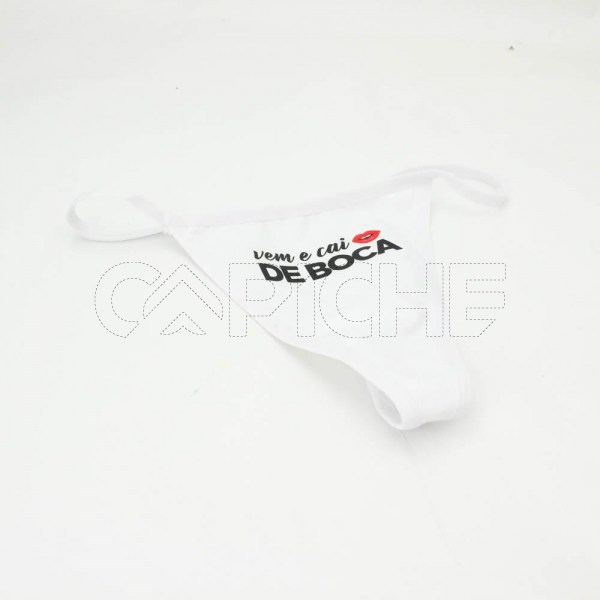 Estampa Impressa Cueca Fio Branco