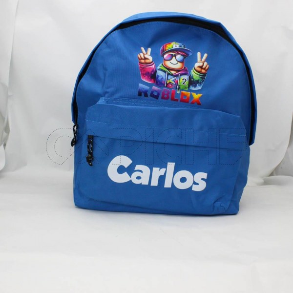 Estampa Impressa Mochila Escolar Azul Royal Carlos