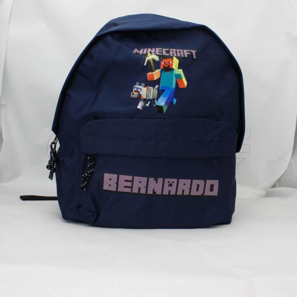 Estampa Impressa Mochila Escolar Azul Escuro Bernardo