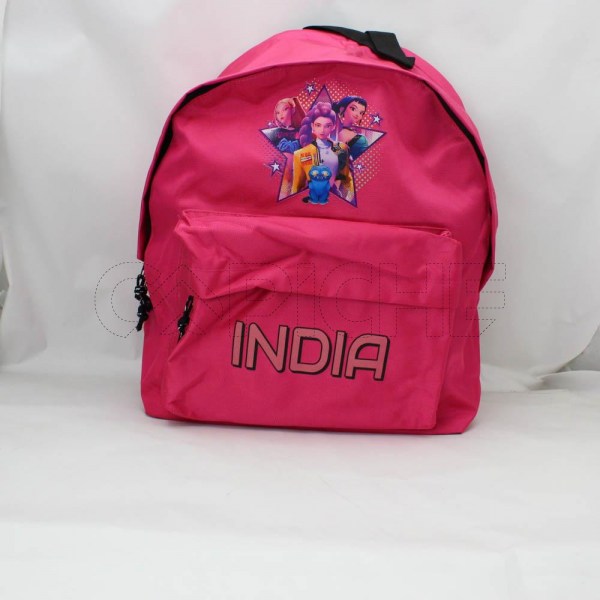 Estampa Impressa Mochila Escolar Rosa India