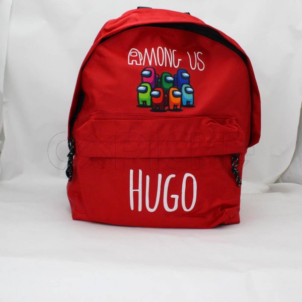 Estampa Impressa Mochila Escolar Vermelha Hugo