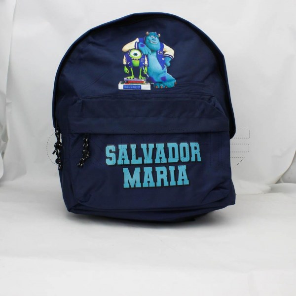 Estampa Impressa Mochila Escolar Azul Escuro Salvador Maria