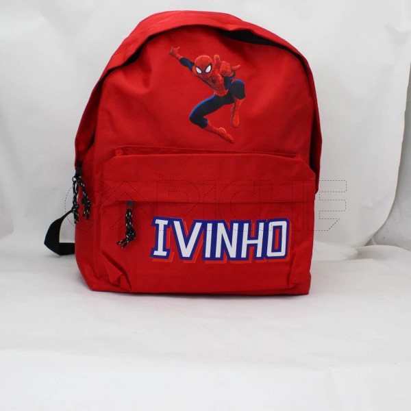 Estampa Impressa Mochila Escolar Vermelha Ivinho