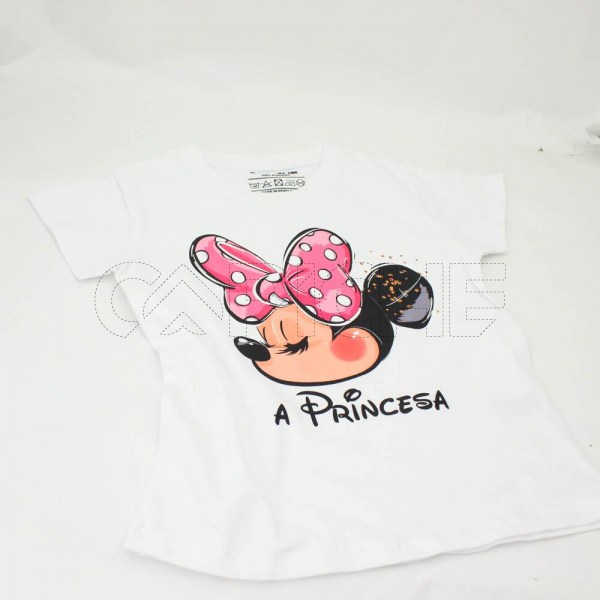 Estampa Impressa T-shirt Unissexo Criança Branca 3-4
