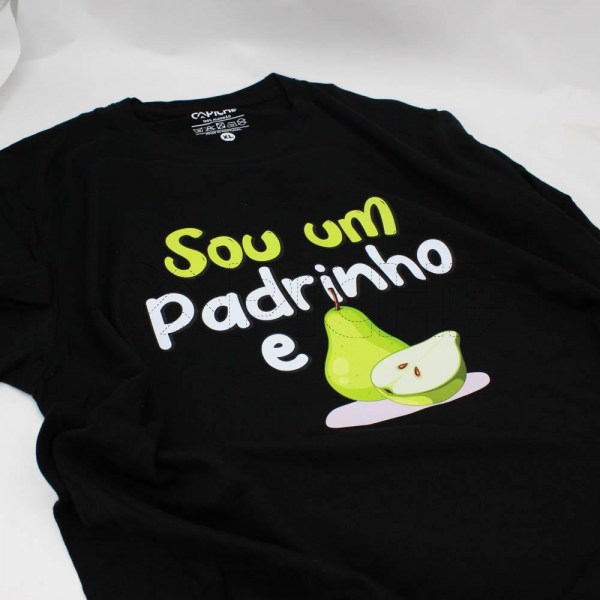 Estampa Impressa T-shirt Unissexo Preto