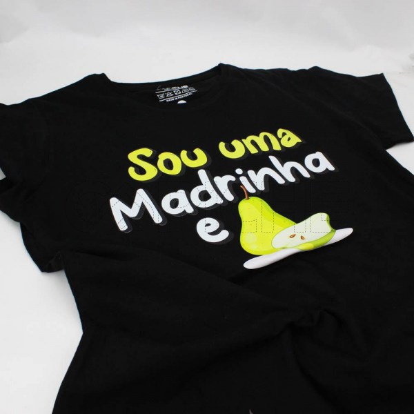 Estampa Impressa T-shirt Cintada Preta L