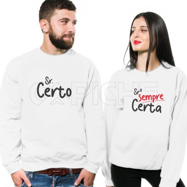 Sweater Casal Sr e Sra Certos