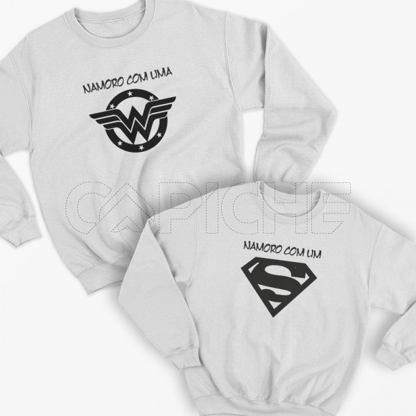 Sweater Casal Wonder Woman & Super Man