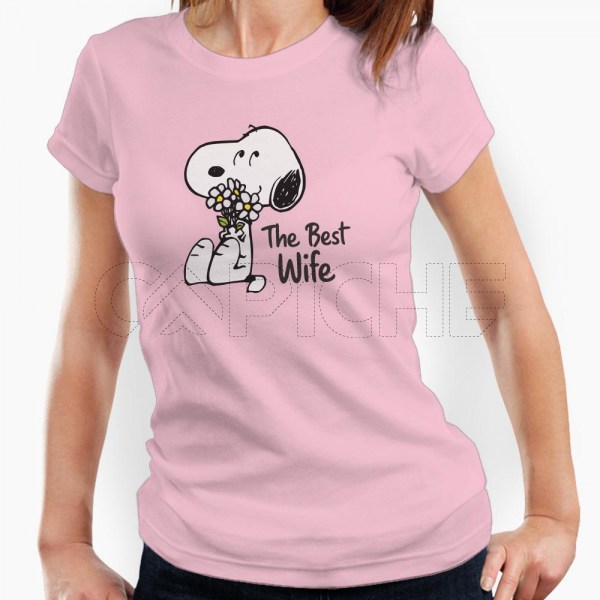 Tshirt Senhora Snoopy Frase PErsonalizável